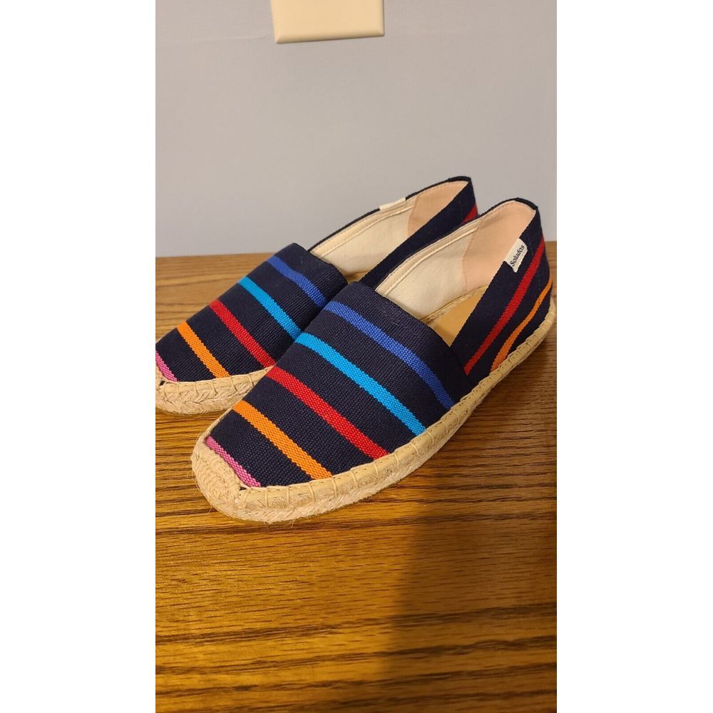 Soludos Dali Espadrille Rainbow Stripe Size 6.5 New In Box